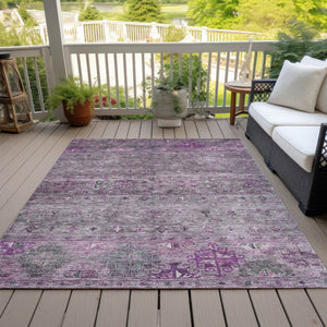 Homeroots 3' Blue And Gray Floral Washable Indoor Outdoor Area Rug – Durable, Stylish, Perfect For Any Space 3' X 5' Polyester 606206