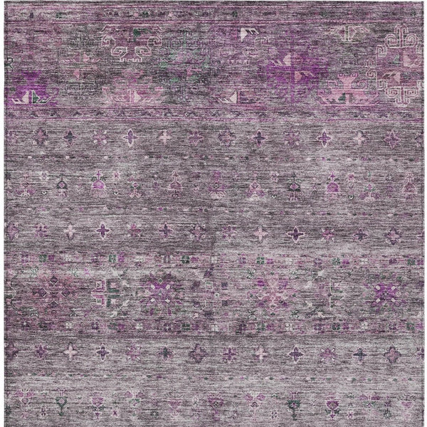 Homeroots 3' Blue And Gray Floral Washable Indoor Outdoor Area Rug – Durable, Stylish, Perfect For Any Space 5' X 8' Polyester 606207