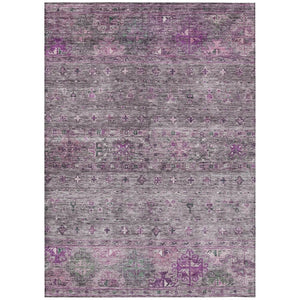 HomeRoots 5' Transform Your Space with a Durable Purple and Gray Floral Area Rug - Washable & Versatile Design 5' X 8' 606207