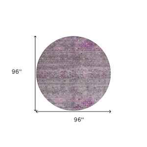 Homeroots 3' Blue And Gray Floral Washable Indoor Outdoor Area Rug – Durable, Stylish, Perfect For Any Space 8' Round Polyester 606208