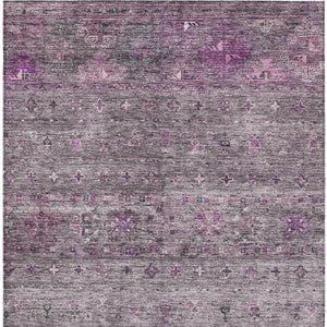 Homeroots 3' Blue And Gray Floral Washable Indoor Outdoor Area Rug – Durable, Stylish, Perfect For Any Space 8' X 10' Polyester 606209