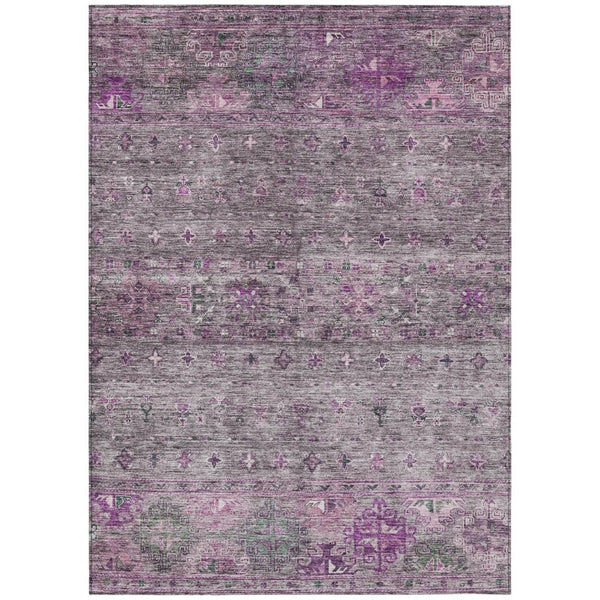 HomeRoots 9' X 12' Purple and Gray Floral Area Rug – Stylish, Washable, Durable for Indoor & Outdoor Living Spaces 606210