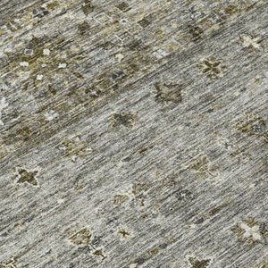 Homeroots 3' Blue And Gray Floral Washable Indoor Outdoor Area Rug – Durable, Stylish, Perfect For Any Space 8' Round Polyester 606214