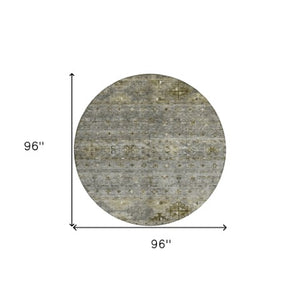 Homeroots 3' Blue And Gray Floral Washable Indoor Outdoor Area Rug – Durable, Stylish, Perfect For Any Space 8' Round Polyester 606214