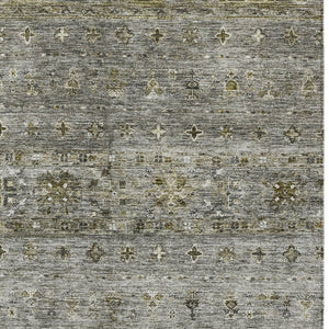 Homeroots 3' Blue And Gray Floral Washable Indoor Outdoor Area Rug – Durable, Stylish, Perfect For Any Space 8' X 10' Polyester 606215