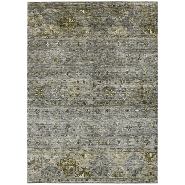 Homeroots 3' Blue And Gray Floral Washable Indoor Outdoor Area Rug – Durable, Stylish, Perfect For Any Space 10' X 14' Polyester 606217