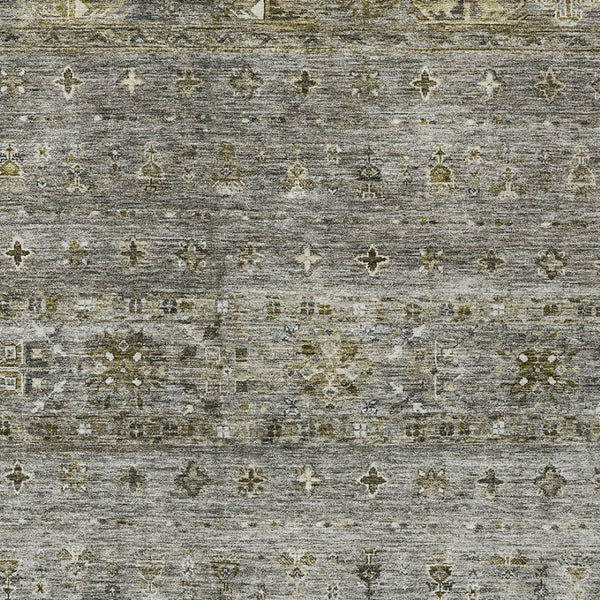 Homeroots 3' Blue And Gray Floral Washable Indoor Outdoor Area Rug – Durable, Stylish, Perfect For Any Space 10' X 14' Polyester 606217