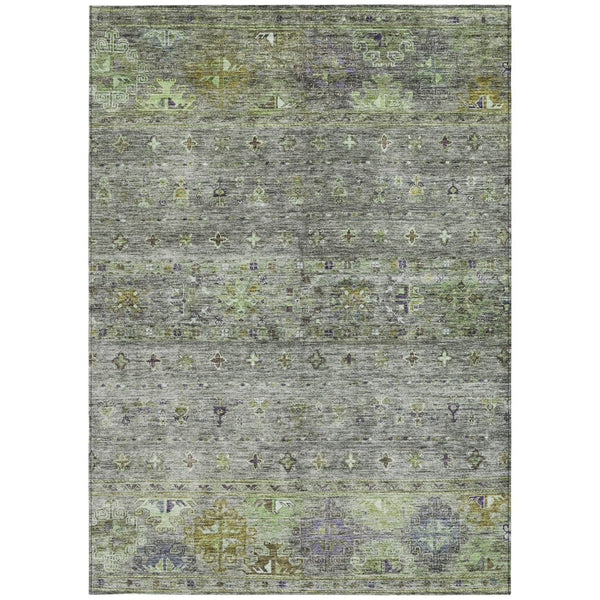 Homeroots 3' Blue And Gray Floral Washable Indoor Outdoor Area Rug – Durable, Stylish, Perfect For Any Space 3' X 5' Polyester 606218