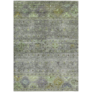 HomeRoots 5' Sage and Gray Floral Indoor Outdoor Area Rug - Stylish, Durable, Washable Design for Any Space 5' X 8' 606219