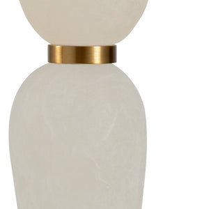 Wildwood Adele Alabaster Lamp With Antique Brass Accents, Hourglass Silhouette & Dual Pull-Chain Lights 60622
