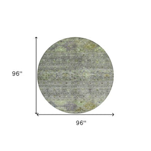 Homeroots 3' Blue And Gray Floral Washable Indoor Outdoor Area Rug – Durable, Stylish, Perfect For Any Space 8' Round Polyester 606220