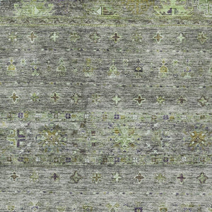 Homeroots 3' Blue And Gray Floral Washable Indoor Outdoor Area Rug – Durable, Stylish, Perfect For Any Space 8' X 10' Polyester 606221