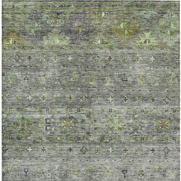 Homeroots 3' Blue And Gray Floral Washable Indoor Outdoor Area Rug – Durable, Stylish, Perfect For Any Space 9' X 12' Polyester 606222