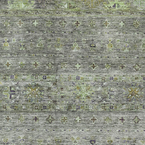 Homeroots 3' Blue And Gray Floral Washable Indoor Outdoor Area Rug – Durable, Stylish, Perfect For Any Space 9' X 12' Polyester 606222