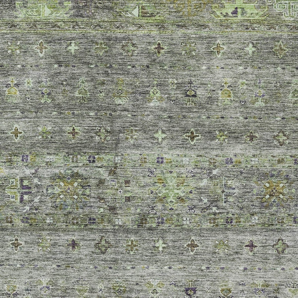 Homeroots 3' Blue And Gray Floral Washable Indoor Outdoor Area Rug – Durable, Stylish, Perfect For Any Space 9' X 12' Polyester 606222