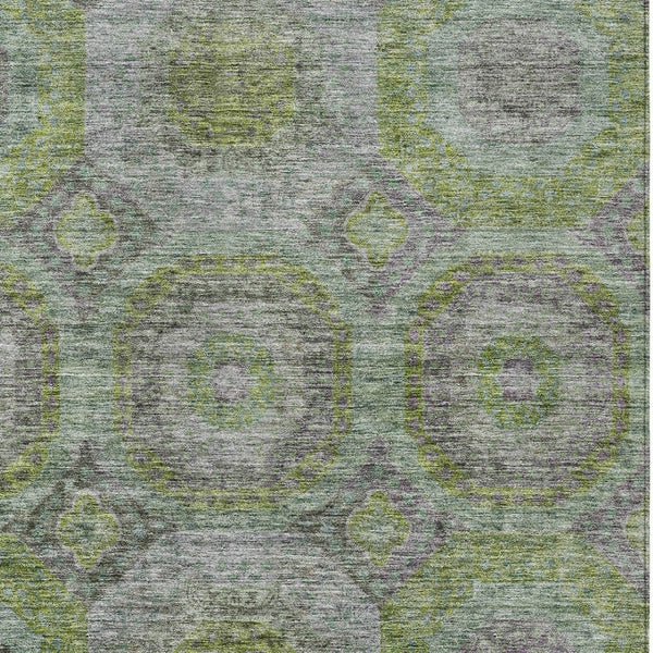 Homeroots 3' Blue And Gray Geometric Washable Area Rug - Stylish Indoor/Outdoor Decor For Any Space 3' X 5' Polyester 606230