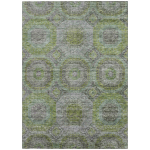 Homeroots 3' Blue And Gray Geometric Washable Area Rug - Stylish Indoor/Outdoor Decor For Any Space 8' X 10' Polyester 606233