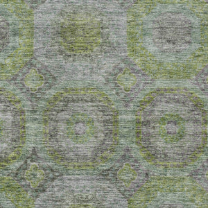 Homeroots 3' Blue And Gray Geometric Washable Area Rug - Stylish Indoor/Outdoor Decor For Any Space 8' X 10' Polyester 606233