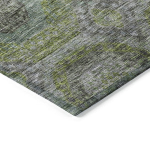 Homeroots 3' Blue And Gray Geometric Washable Area Rug - Stylish Indoor/Outdoor Decor For Any Space 9' X 12' Polyester 606234