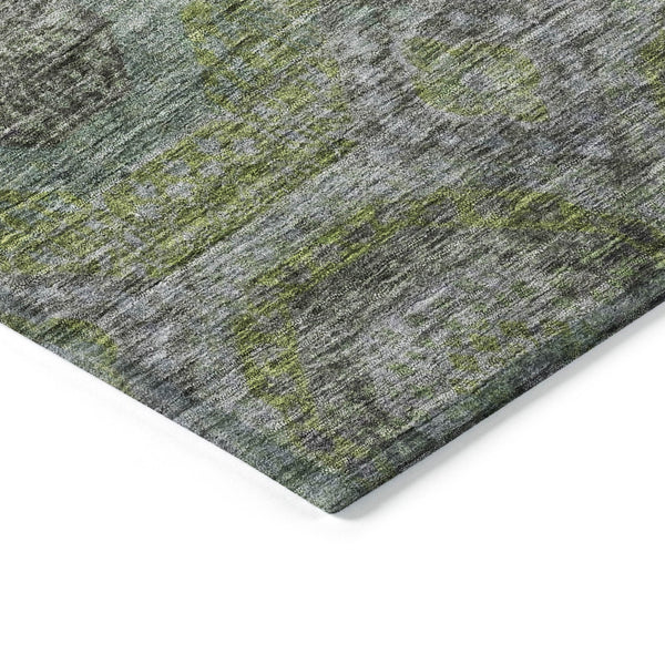 Homeroots 3' Blue And Gray Geometric Washable Area Rug - Stylish Indoor/Outdoor Decor For Any Space 9' X 12' Polyester 606234