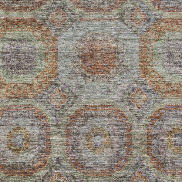 Homeroots 3' Blue And Gray Geometric Washable Area Rug - Stylish Indoor/Outdoor Decor For Any Space 3' X 5' Polyester 606236