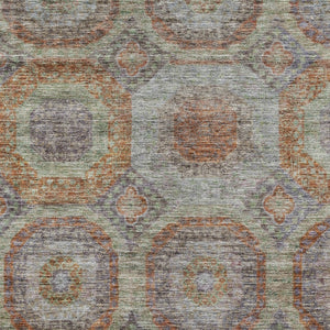 Homeroots 3' Blue And Gray Geometric Washable Area Rug - Stylish Indoor/Outdoor Decor For Any Space 8' X 10' Polyester 606239