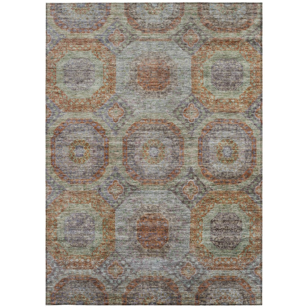 Homeroots 3' Blue And Gray Geometric Washable Area Rug - Stylish Indoor/Outdoor Decor For Any Space 9' X 12' Polyester 606240