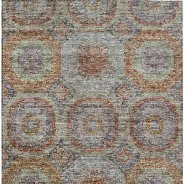 Homeroots 3' Blue And Gray Geometric Washable Area Rug - Stylish Indoor/Outdoor Decor For Any Space 10' X 14' Polyester 606241