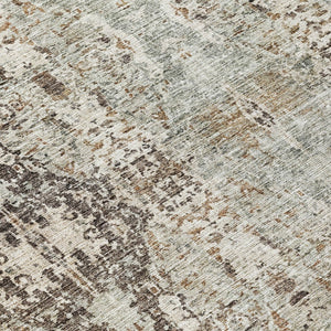 Homeroots 3' Stylish Black And Brown Floral Washable Area Rug For Indoor And Outdoor Spaces, Durable & Elegant 8' Round Polyester 606244