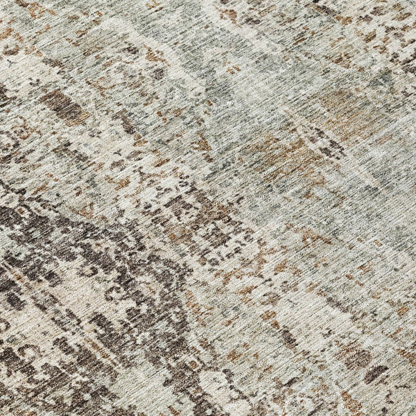 Homeroots 3' Stylish Black And Brown Floral Washable Area Rug For Indoor And Outdoor Spaces, Durable & Elegant 8' Round Polyester 606244