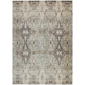 Homeroots 3' Stylish Black And Brown Floral Washable Area Rug For Indoor And Outdoor Spaces, Durable & Elegant 8' X 10' Polyester 606245