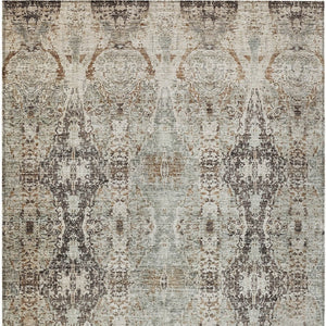 Homeroots 3' Stylish Black And Brown Floral Washable Area Rug For Indoor And Outdoor Spaces, Durable & Elegant 10' X 14' Polyester 606247