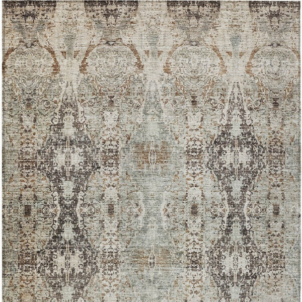 Homeroots 3' Stylish Black And Brown Floral Washable Area Rug For Indoor And Outdoor Spaces, Durable & Elegant 10' X 14' Polyester 606247