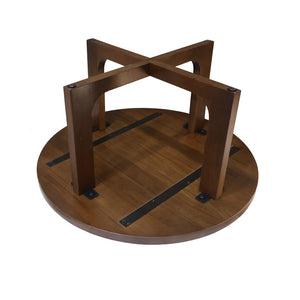 HomeRoots 36" Brown Solid Wood Round Coffee Table with Cross Legs - Timeless Design for Any Space! 606250