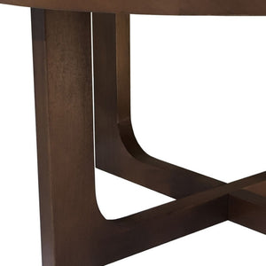 HomeRoots 36" Brown Solid Wood Round Coffee Table with Cross Legs - Timeless Design for Any Space! 606250