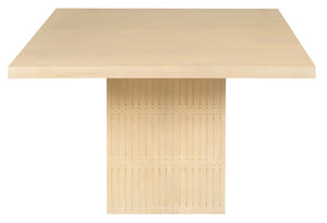 HomeRoots 48" Solid Wood Pedestal Dining Table - Modern Rustic Design with Hand-Carved Base for 8 Guests 606262
