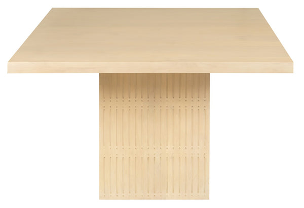 HomeRoots 48" Solid Wood Pedestal Dining Table - Modern Rustic Design with Hand-Carved Base for 8 Guests 606262