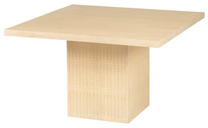 60 Inch Solid Wood Square Dining Table with Pedestal Base for Gatherings