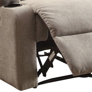 English Elm Grey Linen Recliner with Cup Holder and Memory Foam Seat, Tight Back Comfort, Smooth External Latch Recline — Perfect Relaxing Living Room Chair B062P215453