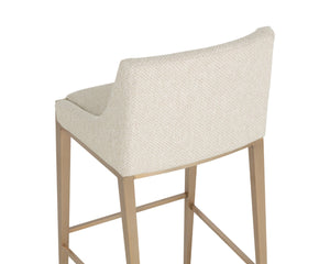 Sunpan DIONNE Barstool - Modern Design with Antique Brass Legs for Stylish Dining and Bar Areas Oatmeal 112415