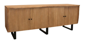 HomeRoots 80" Natural Distressed Solid Wood Live Edge Credenza - Rustic Storage Solution for Any Room 606283
