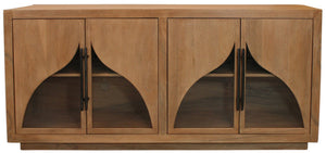 HomeRoots 70" Natural Distressed Solid Wood Sideboard - Rustic Charm Meets Ample Storage for Any Space 606285