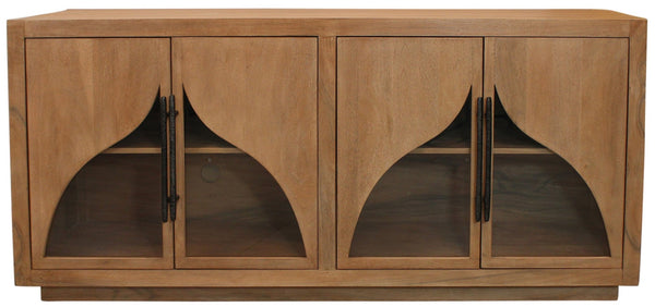 HomeRoots 70" Natural Distressed Solid Wood Sideboard - Rustic Charm Meets Ample Storage for Any Space 606285
