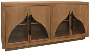 HomeRoots 70" Natural Distressed Solid Wood Sideboard - Rustic Charm Meets Ample Storage for Any Space 606285