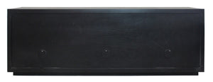 HomeRoots 95" Dark Brown Distressed Solid Wood Sideboard - Versatile Storage Cabinet with Vintage Charm 606286