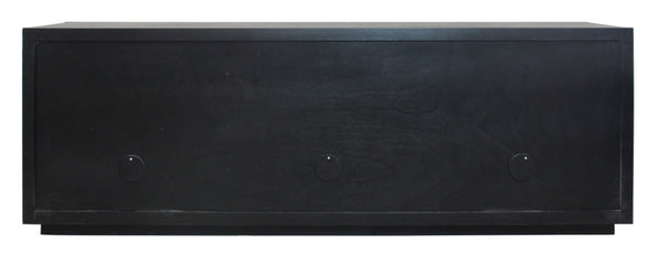 HomeRoots 95" Dark Brown Distressed Solid Wood Sideboard - Versatile Storage Cabinet with Vintage Charm 606286
