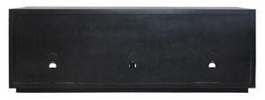 HomeRoots 95" Dark Brown Distressed Solid Wood Sideboard - Versatile Storage Cabinet with Vintage Charm 606286