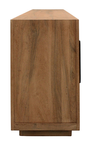 HomeRoots 95" Natural Distressed Solid Wood Sideboard – Versatile Storage Buffet for Classic Home Décor 606287