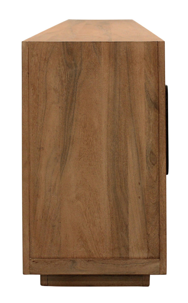 HomeRoots 95" Natural Distressed Solid Wood Sideboard – Versatile Storage Buffet for Classic Home Décor 606287