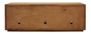 HomeRoots 95" Natural Distressed Solid Wood Sideboard – Versatile Storage Buffet for Classic Home Décor 606287